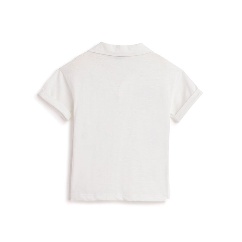 Boys White Printed Short Sleeve Polo image number 1